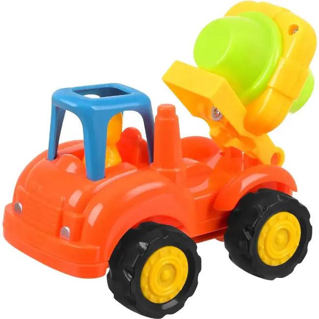 Kruzzel Bouwvoertuigen speelset 4-delig - Tractor, kiepwagen, betonmixer en graafmachine met aandrijving