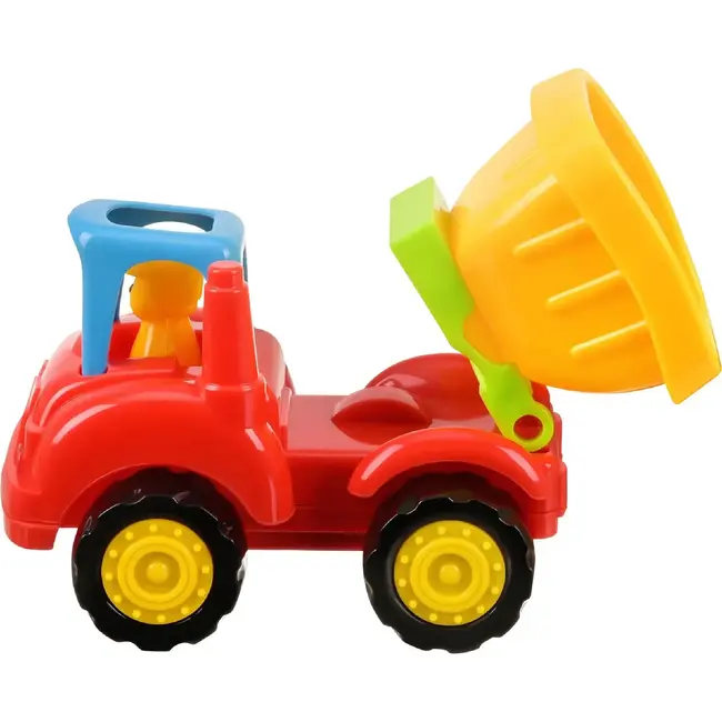 Kruzzel Bouwvoertuigen speelset 4-delig - Tractor, kiepwagen, betonmixer en graafmachine met aandrijving