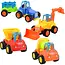 Kruzzel Bouwvoertuigen speelset 4-delig - Tractor, kiepwagen, betonmixer en graafmachine met aandrijving