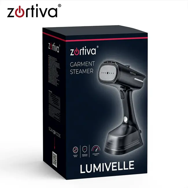 Zortiva Kledingstomer met afzuigfunctie 1400 W - 2 stoomstanden en 270 ml waterreservoir - Zwart