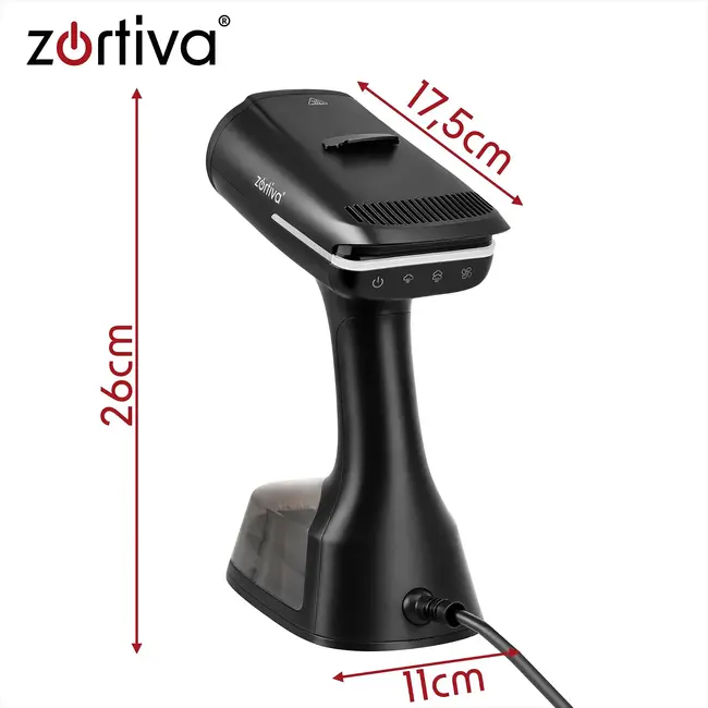 Zortiva Kledingstomer met afzuigfunctie 1400 W - 2 stoomstanden en 270 ml waterreservoir - Zwart