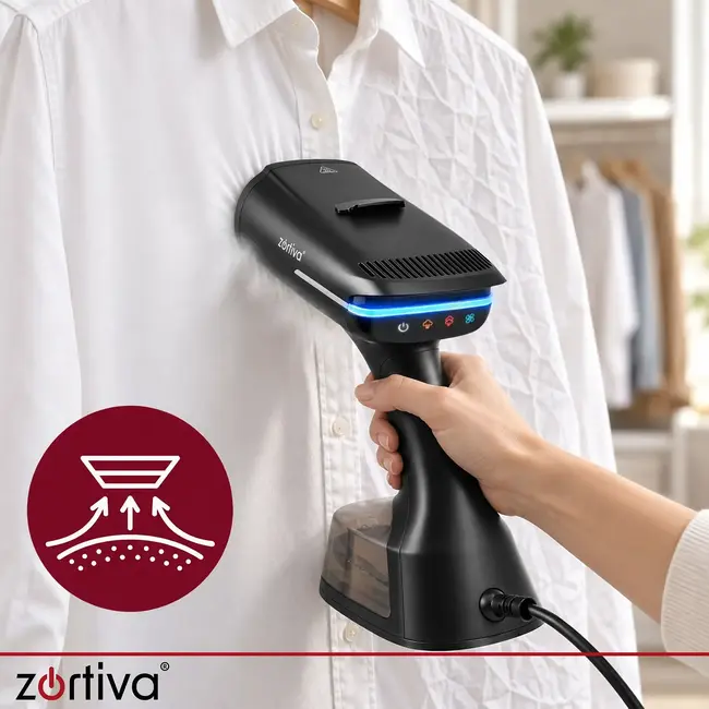 Zortiva Kledingstomer met afzuigfunctie 1400 W - 2 stoomstanden en 270 ml waterreservoir - Zwart