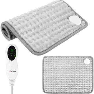 Zortiva Elektrisch verwarmingskussen 40 x 30 cm - 75 W, 10 warmtestanden en timer - Grijs