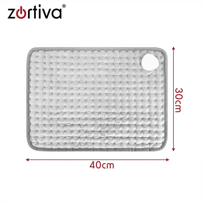 Zortiva Elektrisch verwarmingskussen 40 x 30 cm - 75 W, 10 warmtestanden en timer - Grijs