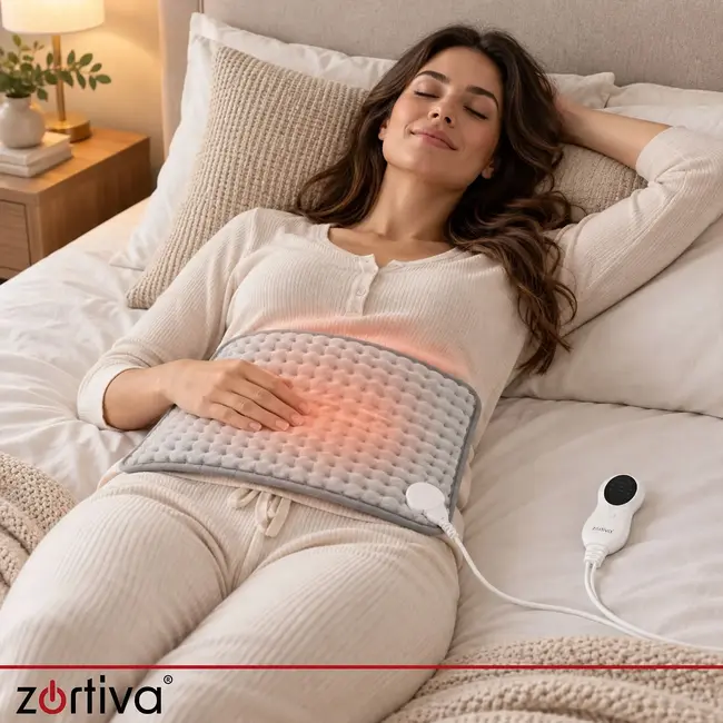 Zortiva Elektrisch verwarmingskussen 40 x 30 cm - 75 W, 10 warmtestanden en timer - Grijs
