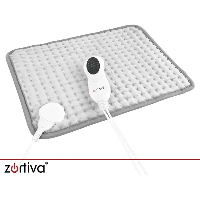 Zortiva Elektrisch verwarmingskussen 40 x 30 cm - 75 W, 10 warmtestanden en timer - Grijs