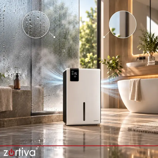 Zortiva Elektrische luchtontvochtiger 65 W - 800 ml per dag, hygrostaat en afstandsbediening
