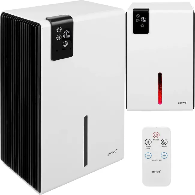 Zortiva Elektrische luchtontvochtiger 65 W - 800 ml per dag, hygrostaat en afstandsbediening