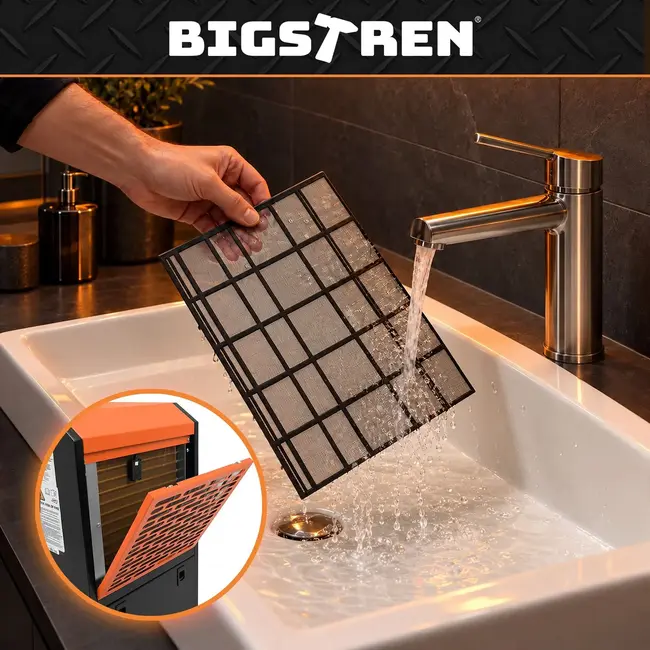 Bigstren Industriële luchtontvochtiger 50 liter per dag - 650 W, 7 liter reservoir en hygrostaat