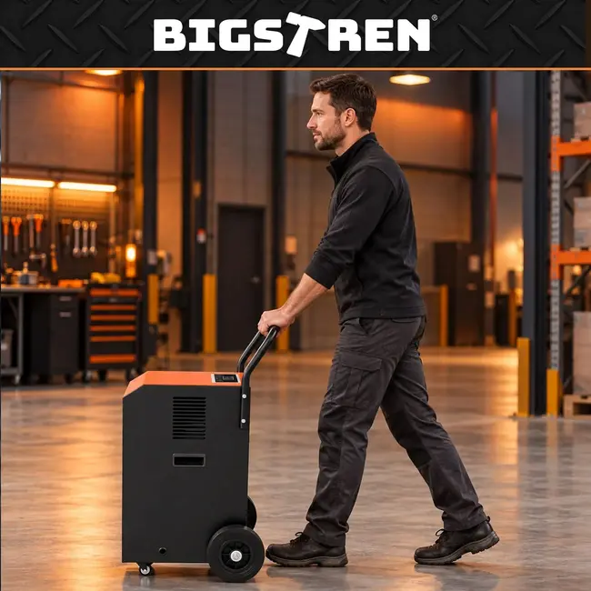Bigstren Industriële luchtontvochtiger 50 liter per dag - 650 W, 7 liter reservoir en hygrostaat