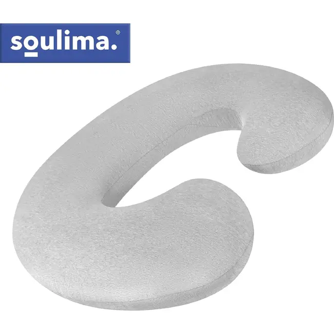 Soulima XXL zwangerschapskussen C-vorm 140 x 70 x 20 cm - Katoenen hoes en verstelbare vulling
