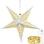Ruhhy 3D LED-ster 60 cm - Witte hangende decoratiester met maan- en sterrenmotief en lichtsnoer