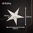 Ruhhy 3D LED-ster 60 cm - Witte hangende decoratiester met maan- en sterrenmotief en lichtsnoer