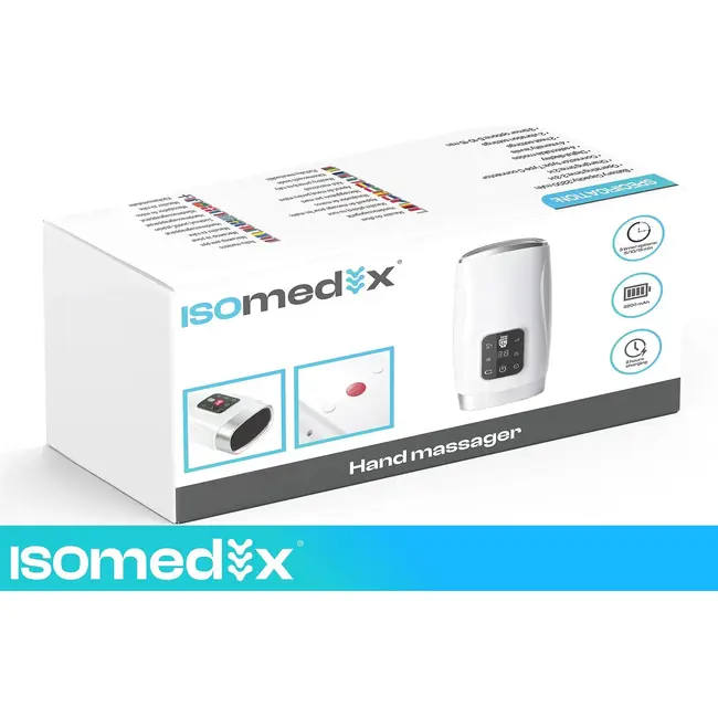 Isomedix Elektrisch handmassageapparaat - 4 massagestanden, warmte, trillingen en USB-C oplaadbaar