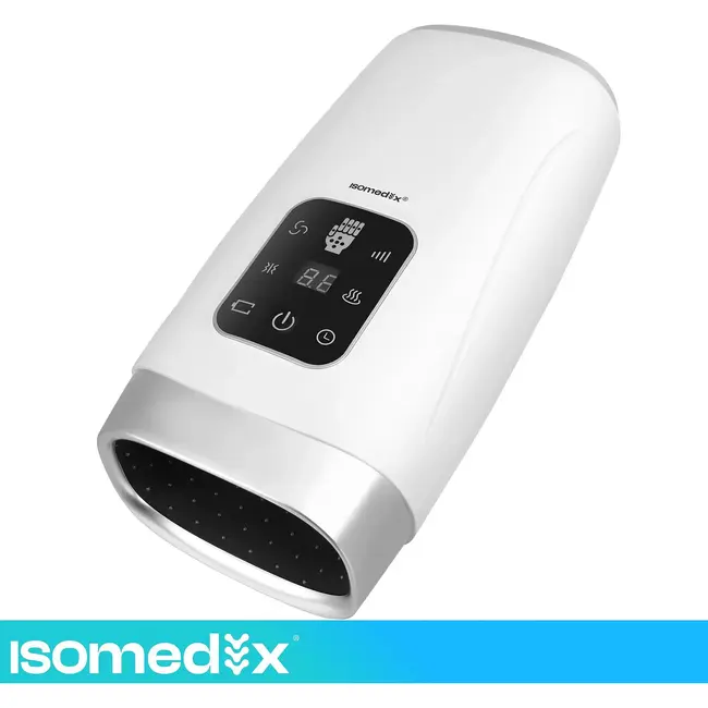Isomedix Elektrisch handmassageapparaat - 4 massagestanden, warmte, trillingen en USB-C oplaadbaar