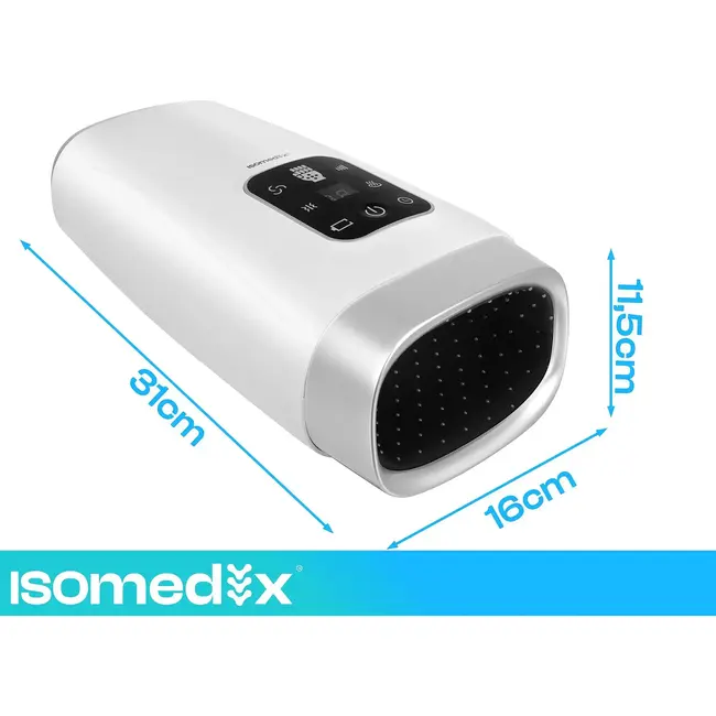 Isomedix Elektrisch handmassageapparaat - 4 massagestanden, warmte, trillingen en USB-C oplaadbaar