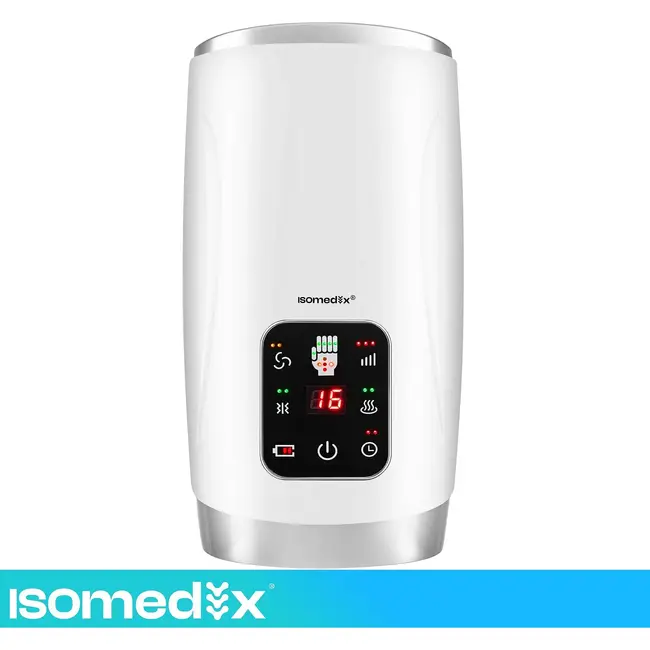Isomedix Elektrisch handmassageapparaat - 4 massagestanden, warmte, trillingen en USB-C oplaadbaar