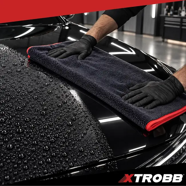 Xtrobb Microvezel autodroogdoek 90 x 60 cm - 600 g/m², dubbelzijdig met lange en korte vezels