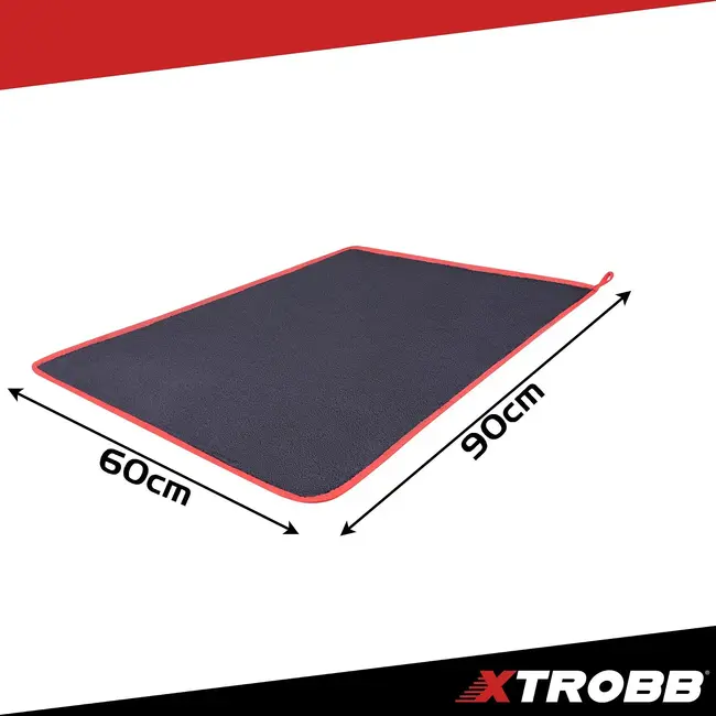 Xtrobb Microvezel autodroogdoek 90 x 60 cm - 600 g/m², dubbelzijdig met lange en korte vezels