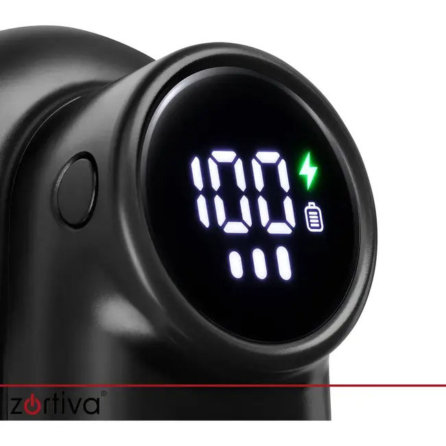 Zortiva Kledingtrimmer draadloos met 6 mesjes - 3 snelheden, LED-display en USB-C oplaadbaar - Zwart