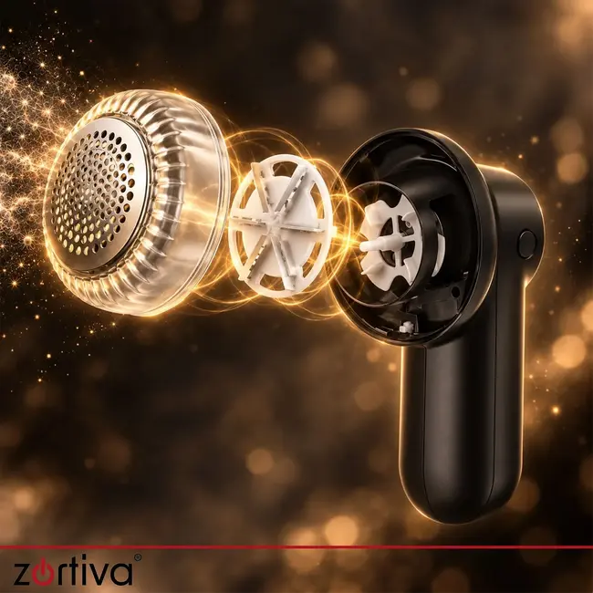 Zortiva Kledingtrimmer draadloos met 6 mesjes - 3 snelheden, LED-display en USB-C oplaadbaar - Zwart