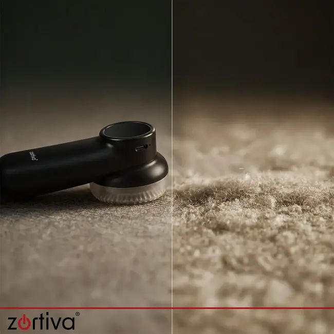 Zortiva Kledingtrimmer draadloos met 6 mesjes - 3 snelheden, LED-display en USB-C oplaadbaar - Zwart