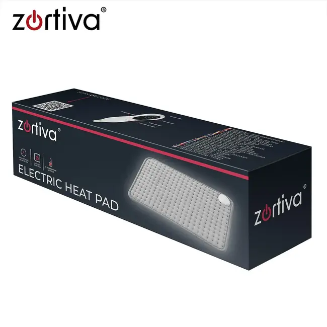 Zortiva Elektrisch verwarmingskussen 60 x 30 cm - 85 W, 10 warmtestanden, timer en zachte stof