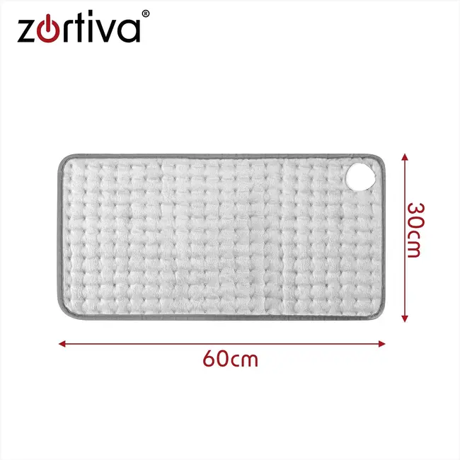 Zortiva Elektrisch verwarmingskussen 60 x 30 cm - 85 W, 10 warmtestanden, timer en zachte stof