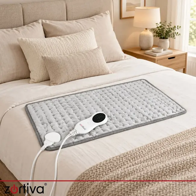 Zortiva Elektrisch verwarmingskussen 60 x 30 cm - 85 W, 10 warmtestanden, timer en zachte stof