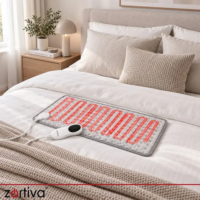 Zortiva Elektrisch verwarmingskussen 60 x 30 cm - 85 W, 10 warmtestanden, timer en zachte stof