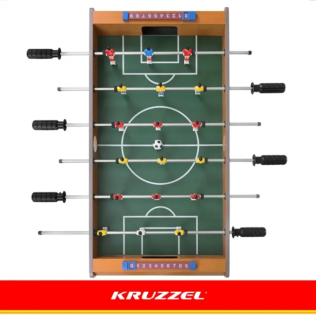 Kruzzel Tafelvoetbaltafel 69 x 36 x 62,5 cm - 18 spelers, 2 ballen, antislipgrepen en scoretellers
