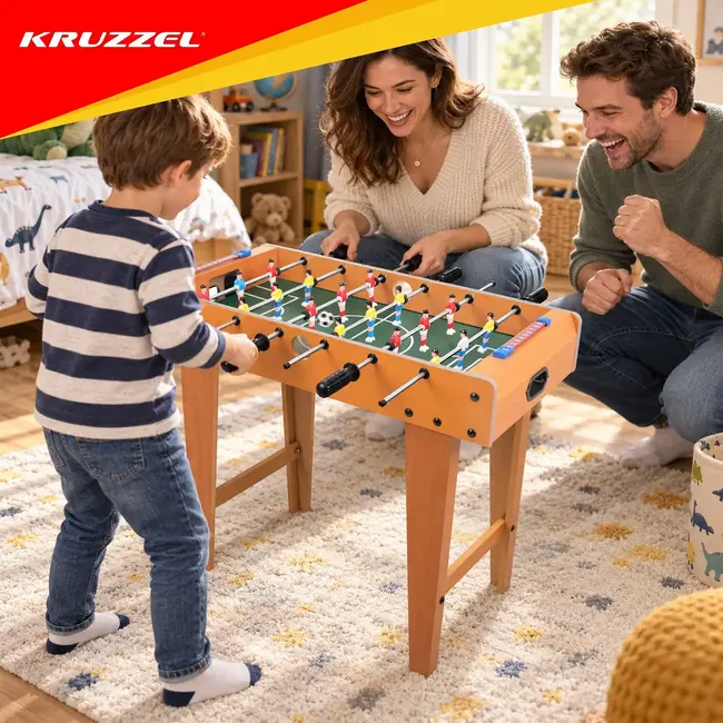 Kruzzel Tafelvoetbaltafel 69 x 36 x 62,5 cm - 18 spelers, 2 ballen, antislipgrepen en scoretellers