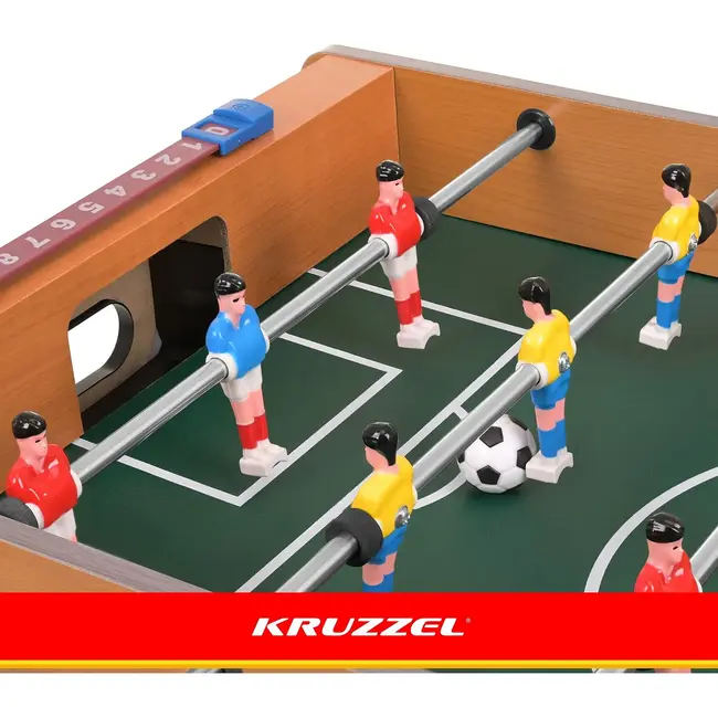 Kruzzel Tafelvoetbaltafel 69 x 36 x 62,5 cm - 18 spelers, 2 ballen, antislipgrepen en scoretellers