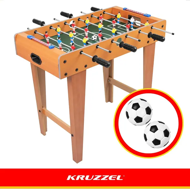 Kruzzel Tafelvoetbaltafel 69 x 36 x 62,5 cm - 18 spelers, 2 ballen, antislipgrepen en scoretellers