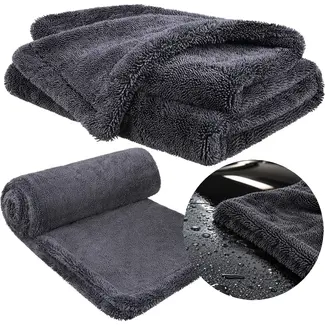 Xtrobb Microvezel autodroogdoek 90 x 60 cm - 1300 GSM, dubbelzijdig met gedraaide microvezels