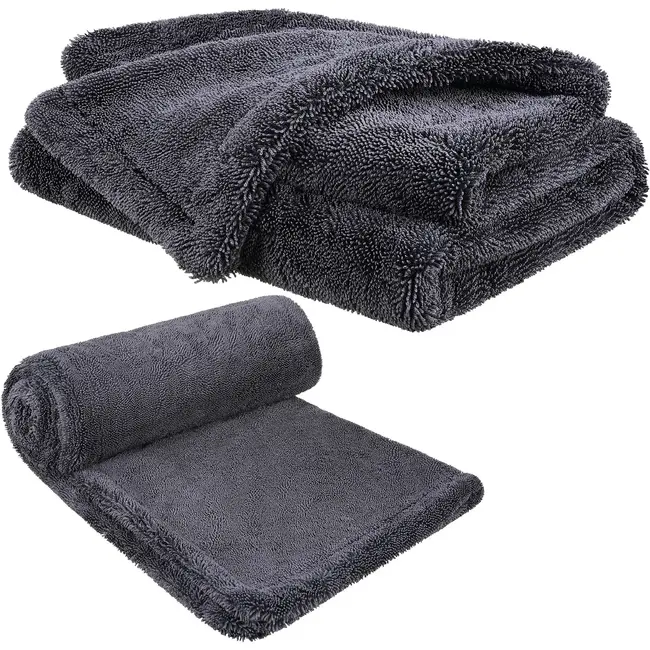 Xtrobb Microvezel autodroogdoek 90 x 60 cm - 1300 GSM, dubbelzijdig met gedraaide microvezels