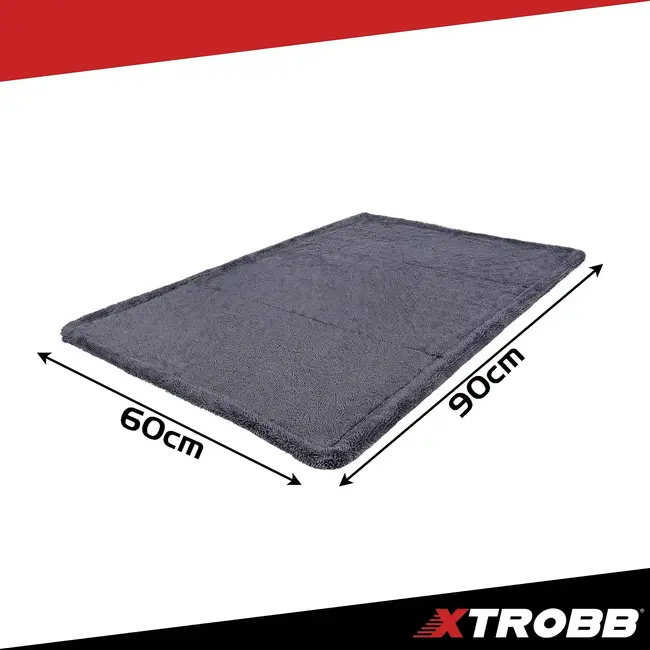 Xtrobb Microvezel autodroogdoek 90 x 60 cm - 1300 GSM, dubbelzijdig met gedraaide microvezels