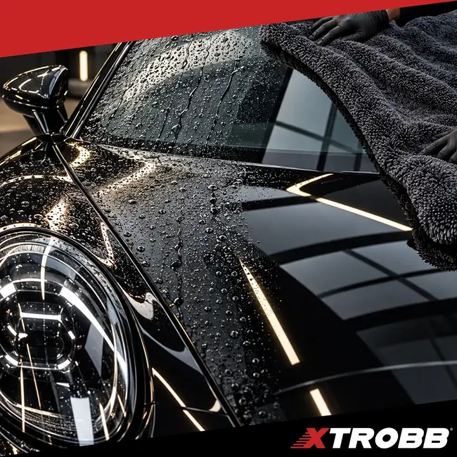 Xtrobb Microvezel autodroogdoek 90 x 60 cm - 1300 GSM, dubbelzijdig met gedraaide microvezels