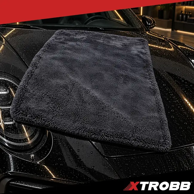 Xtrobb Microvezel autodroogdoek 90 x 60 cm - 1300 GSM, dubbelzijdig met gedraaide microvezels