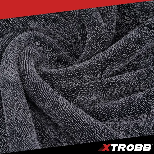 Xtrobb Microvezel autodroogdoek 90 x 60 cm - 1300 GSM, dubbelzijdig met gedraaide microvezels