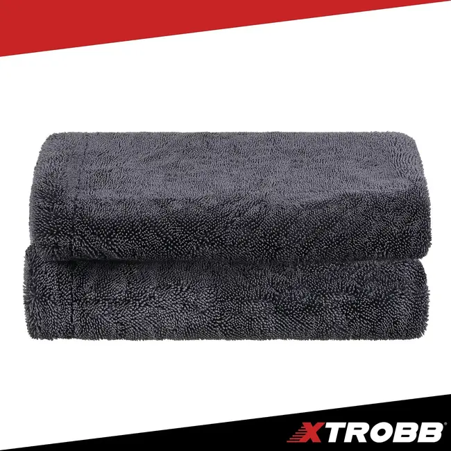 Xtrobb Microvezel autodroogdoek 90 x 60 cm - 1300 GSM, dubbelzijdig met gedraaide microvezels