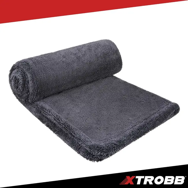 Xtrobb Microvezel autodroogdoek 90 x 60 cm - 1300 GSM, dubbelzijdig met gedraaide microvezels