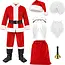 Glimz Kerstmanpak 13-delig - Met baard, pruik, muts, bril, riem, cadeauzak en bel voor kerst