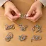 Kruzzel Metalen puzzels - set van 8 logische draadpuzzels van ijzer voor kinderen vanaf 6 jaar