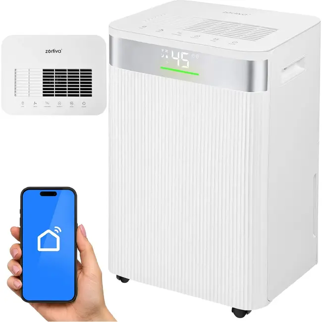 Zortiva Luchtontvochtiger tot 20 l/24 uur met wifi, hygrostaat, timer en 4,3 l waterreservoir