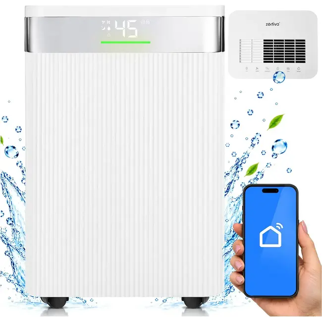 Zortiva Luchtontvochtiger tot 20 l/24 uur met wifi, hygrostaat, timer en 4,3 l waterreservoir