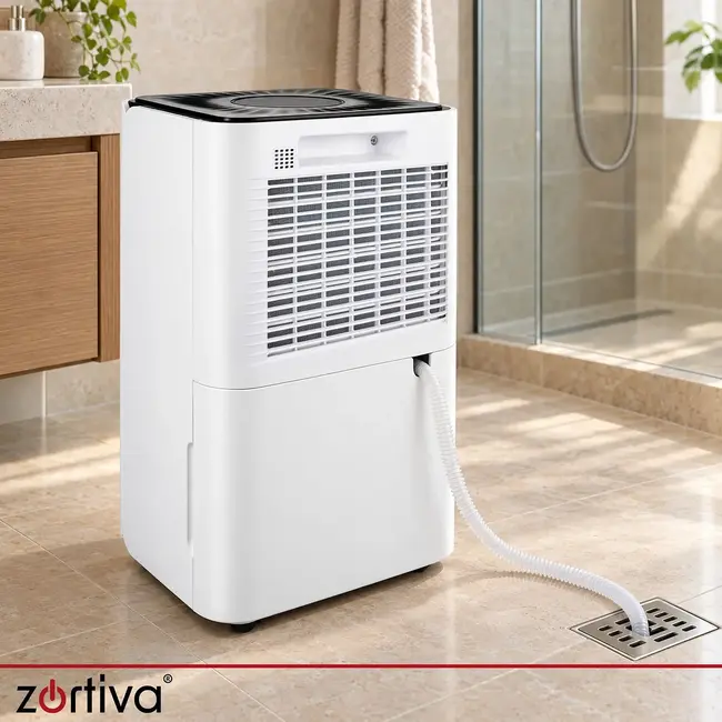Zortiva Luchtontvochtiger tot 12 l/24 uur met wifi, 2 l reservoir, hygrostaat en timer voor binnen