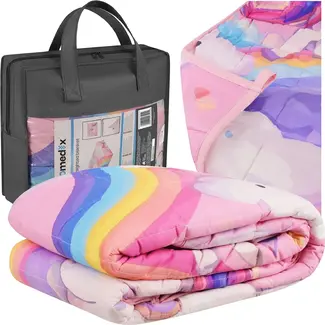Isomedix Verzwaringsdeken voor kinderen 3 kg - roze 100 x 150 cm met 7 lagen en glazen microbolletjes