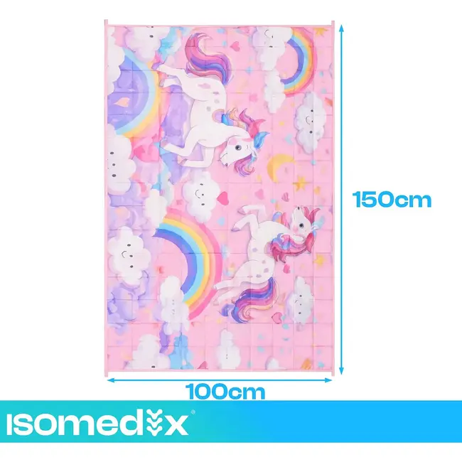 Isomedix Verzwaringsdeken voor kinderen 3 kg - roze 100 x 150 cm met 7 lagen en glazen microbolletjes