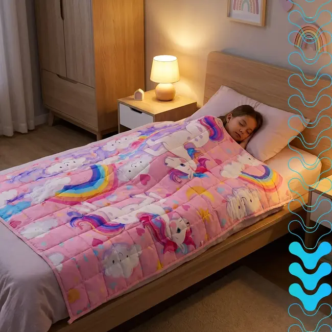Isomedix Verzwaringsdeken voor kinderen 3 kg - roze 100 x 150 cm met 7 lagen en glazen microbolletjes